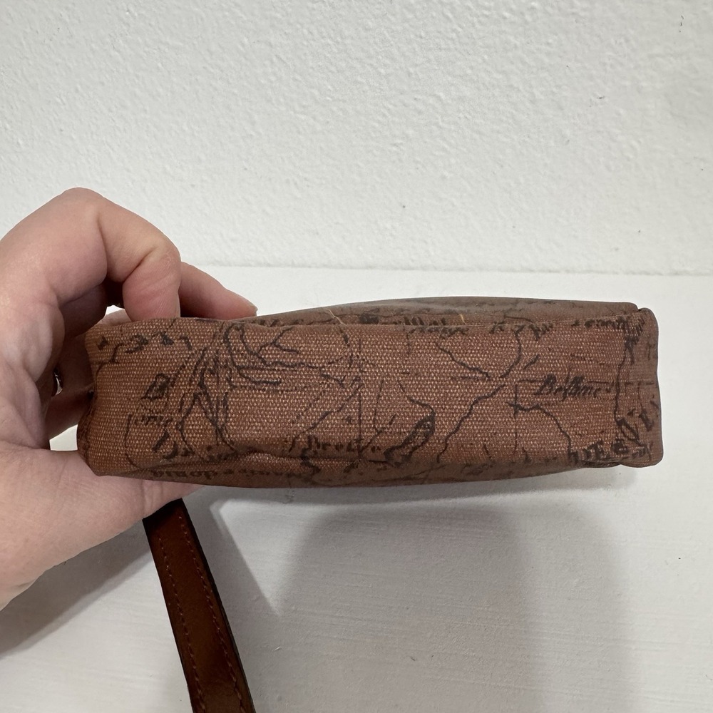 Patricia Nash Brown Leather Signature Map Small Zipper Pouch‎ - Picture 6 of 11